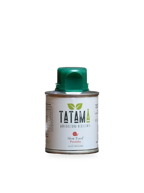 Olio extravergine d'oliva Tatamà del Presidio Slow Food Olivi Secolari, lattina da 100 ml