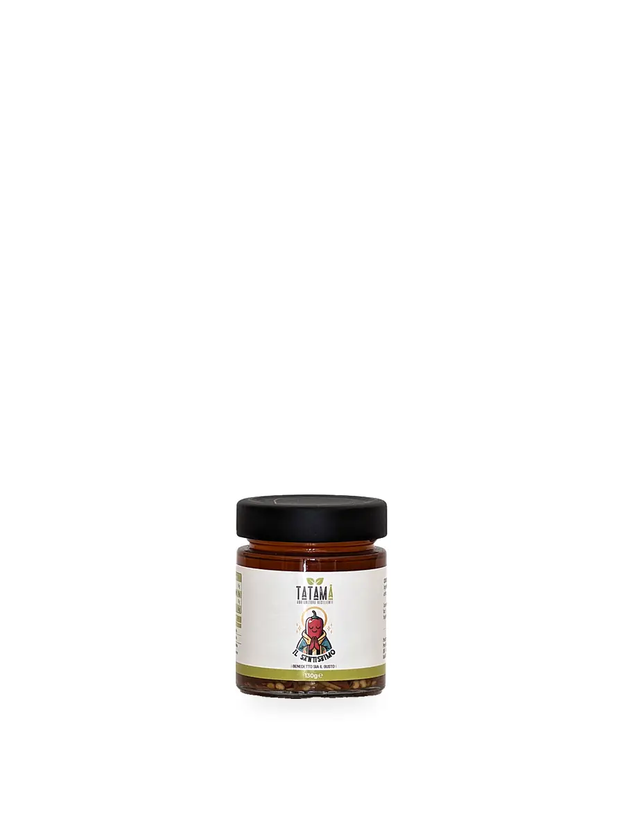 Il Santissimo Tatamà, condimento di olio al peperoncino e aglio